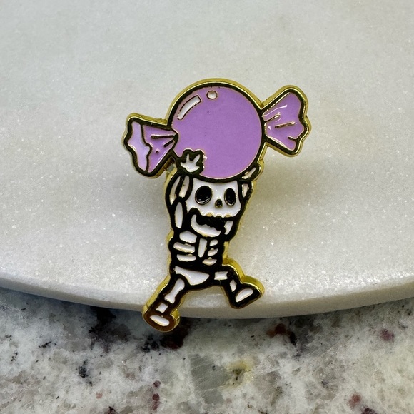 3/$15 Cute Skeleton Candy Pin Brooch - Picture 2 of 6